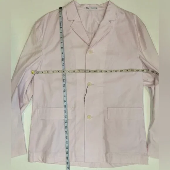 NWOT ZARA Poplin Relaxed Fit Pink Lightweight‎ Suit Jacket 4624/076 Size 40
